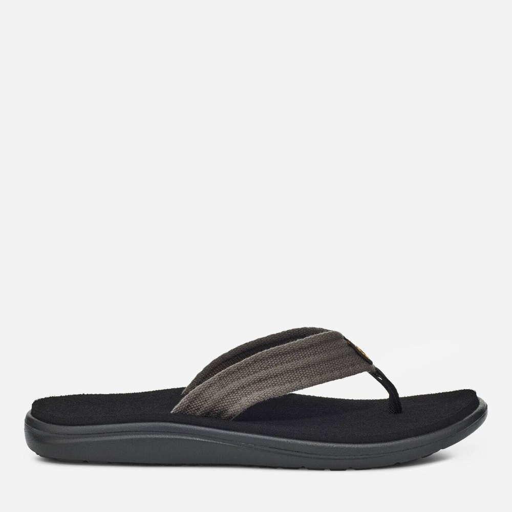 Teva Voya Canvas - Men's Teva Flip Flops - Grey | India (TYIJ07642)